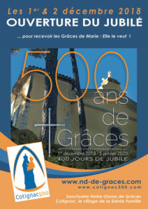 Jubilé du 500 e anniversaire des apparitions de la Vierge Marie à Notre-Dame de Grâces à Cotignac - Frères de Saint-Jean