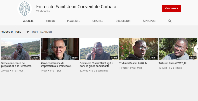 freres_saint_jean_capture_corbara Capture d'écran de la chaîne Youtube des frères de Corbara
